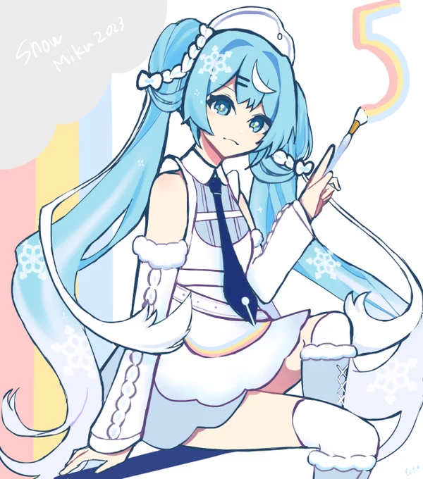 迷ったけど前から推してた方のデザインということで5番ちゃん
#雪ミク  #SNOWMIKU 