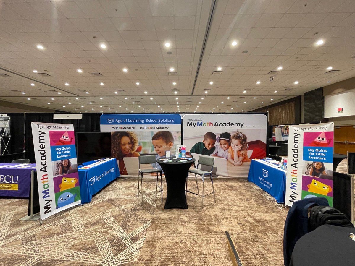 AofLSchools's tweet photo. We are at #NCASA this week. Visit the Age of Learning School Solutions team at booths 23 and 24 to learn more about how our solutions, My Math Academy and My Reading Academy, are designed to support every student in reaching mastery. https://t.co/XGjEOqp8tM
