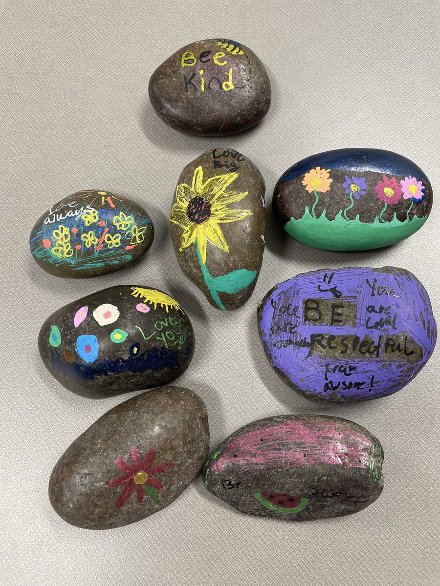 Tamy12Brannd's tweet photo. New Kindness Rocks are out and hidden around campus to spread kindness at NCE and beyond! Who will find one next? @NCECardinals #NCExcels #CardinalKindness https://t.co/DKteRksIDq