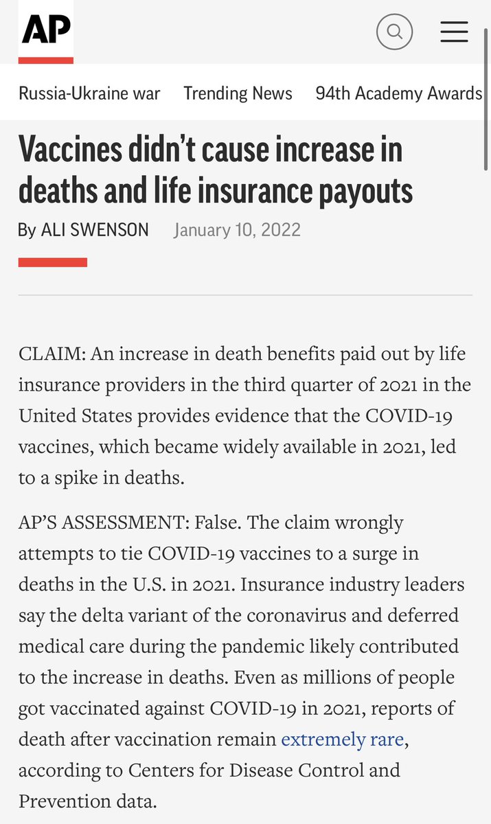 “Don’t worry, the 40% increase in mortality is not due to vaccines. It’s due to people not getting proper healthcare, overdoses, suicide, other health issues resulting from the government Covid response”. That’s basically the defense of the claim.