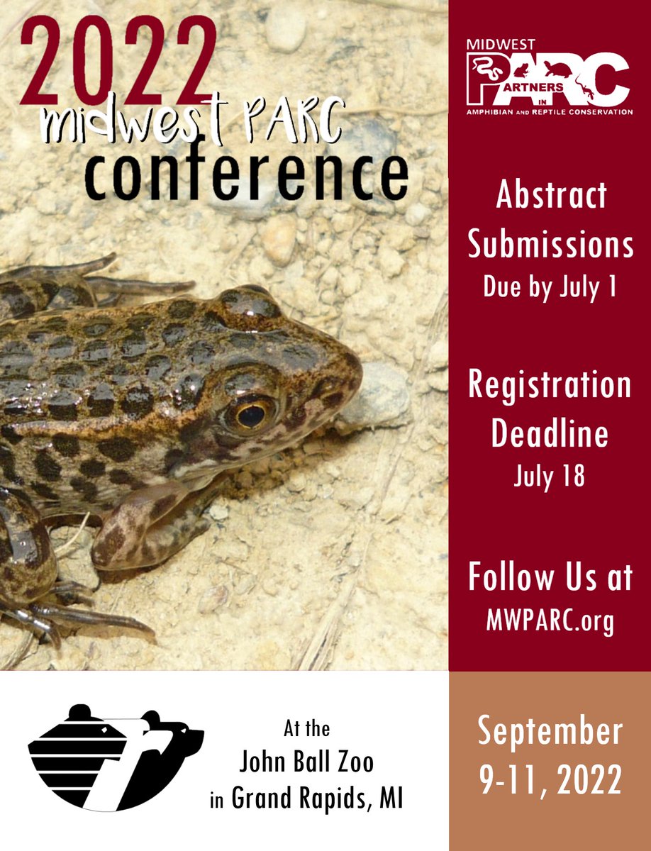 SAVE THE DATE. We are hosting our annual meeting in-person this year at John Ball Zoo, Grand Rapids MI, September 9-11.
The theme is: Midwest Regional Species of Greatest Conservation Need.