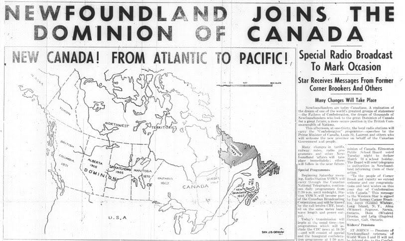 NLFacts's tweet photo. #OTD in 1949, Newfoundland &amp; Labrador joined Canada. #nlfacts https://t.co/LEIq3NfO7M