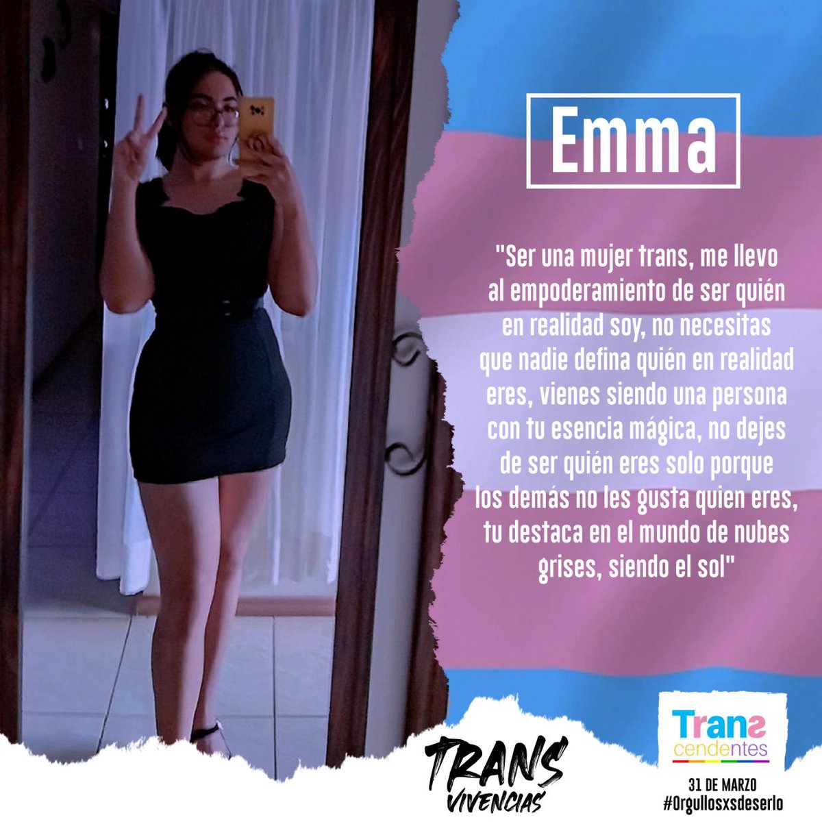 Emma es una chica trans que forma parte de nuestro Colective Transcendentes y nos cuenta  que es para ella ser una mujer Trans. #TransVivencias #MujeresTrans #DiaDeLaVisibilidadTrans
