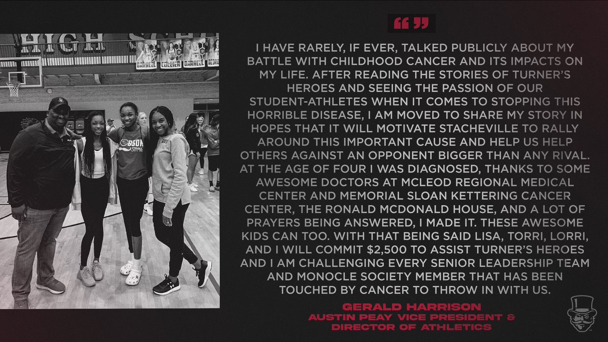 This is a very important cause! Help our <a href="/letsgopeay/">Austin Peay Governors</a> student athletes support <a href="/turnersheroes/">Turner’s Heroes</a> a very important organization that works to help those battling childhood cancer. Here’s my “why”. Help us reach our goal! #LevelUp22