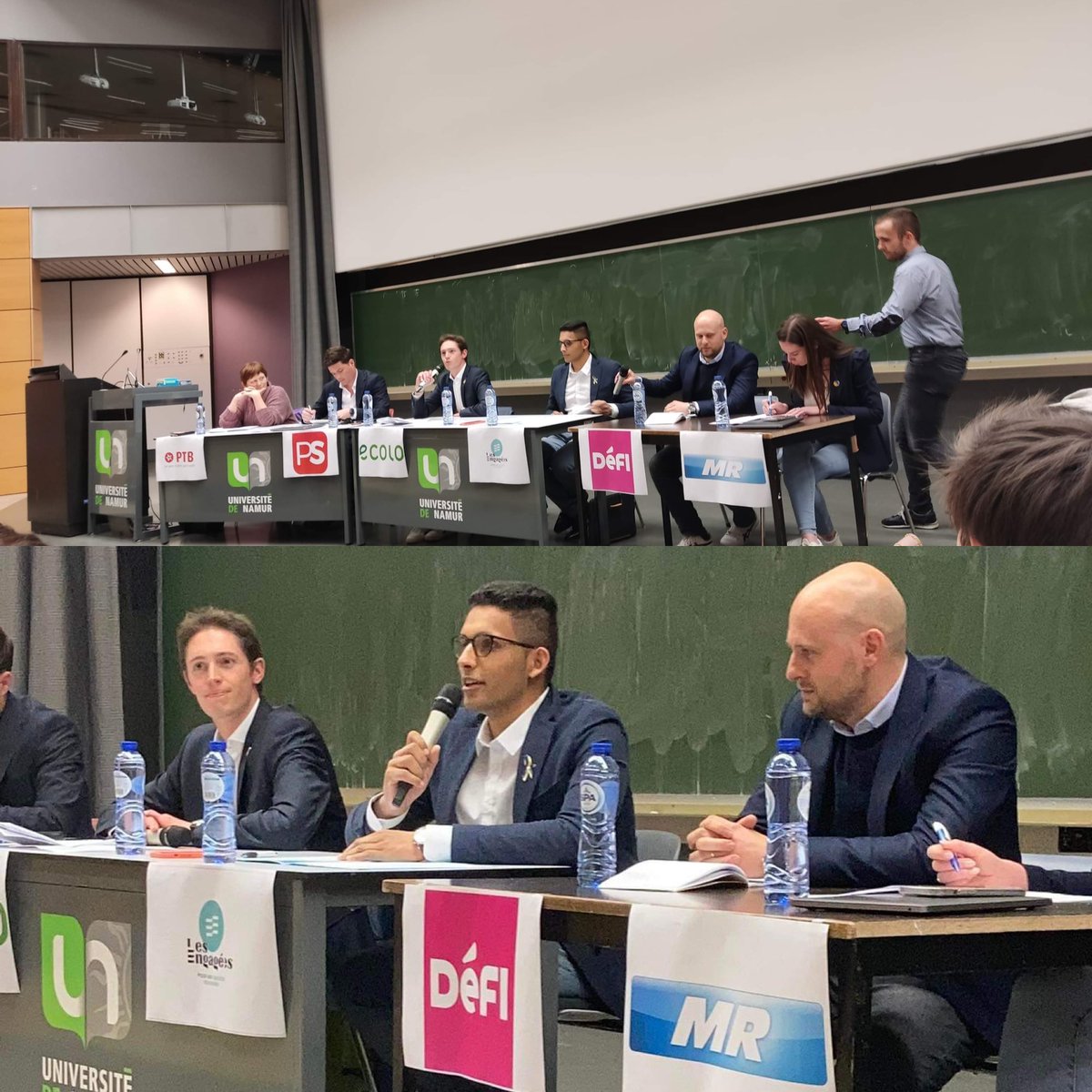 FerrettiLenny's tweet photo. Ce soir, débat à l’UNamur avec les députés wallons et communautaires au sujet des numéros INAMI et des soins de santé ! L’occasion de défendre la position des @LesEngages_be visant à supprimer l’examen d’entrée et les quotas INAMI ! https://t.co/xREKgGj3ec