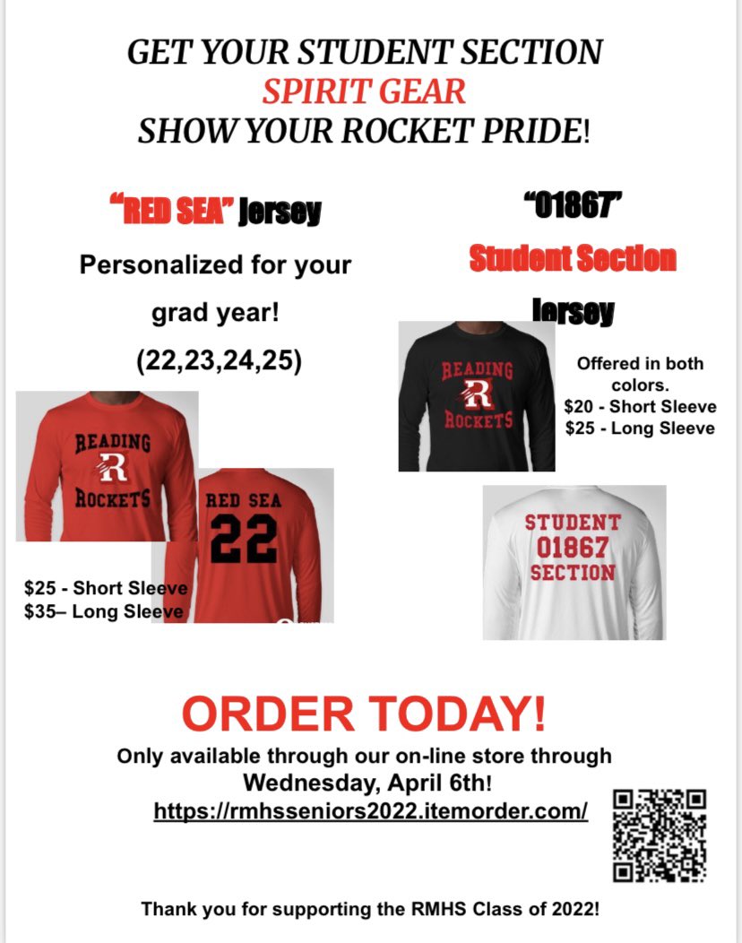 StudentRMHS's tweet image. NEW CLASS OF 22 FUNDRAISER- GET THE NEW APPAREL FOR GAMES AND ACTIVITIES