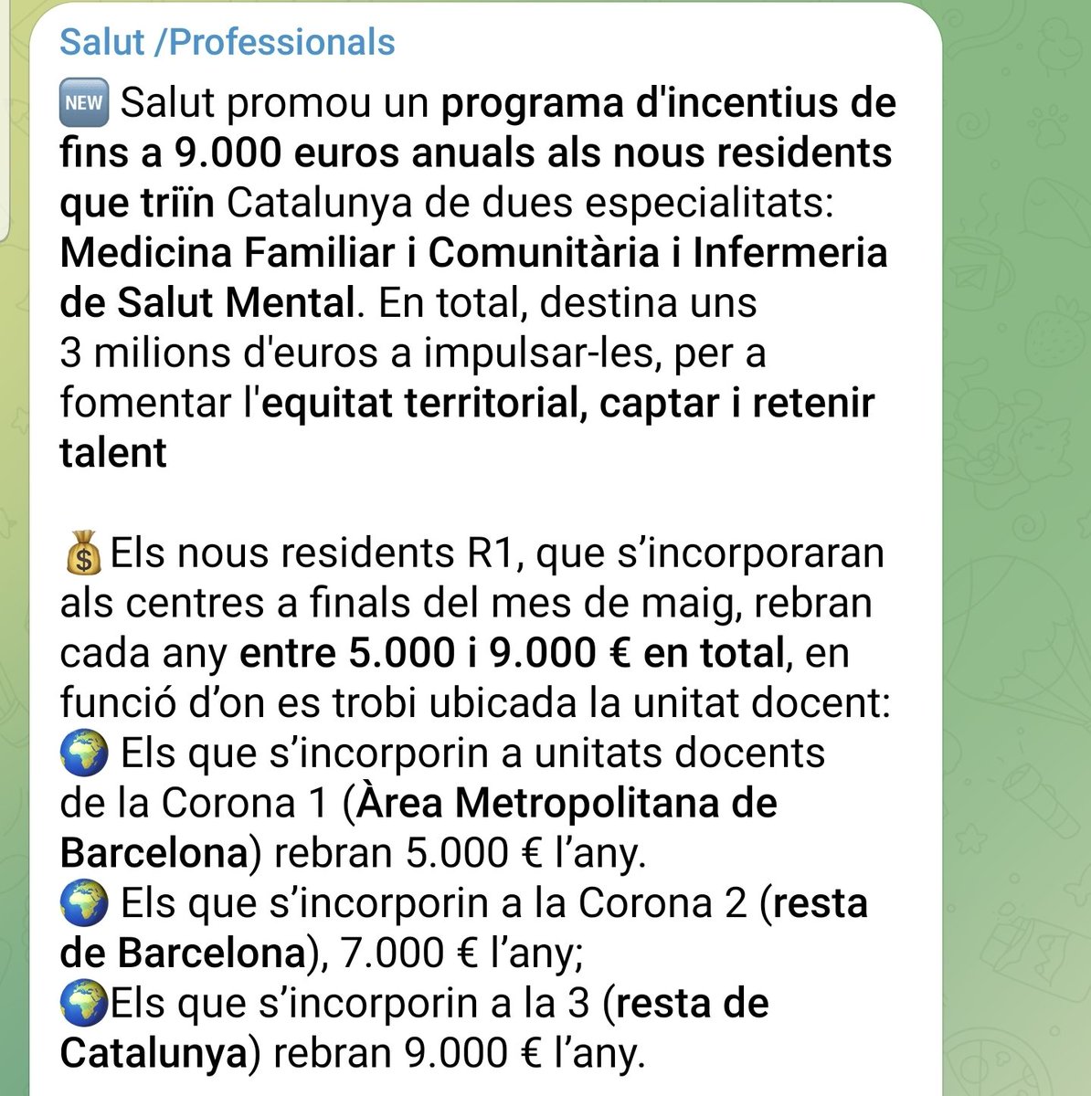 marctarinmarti's tweet photo. 💸Que cobrin més els residents sempre és una bona notícia. Són "becaris" en cap cas assumint responsabilitats de becaris. Ens apropem una mica al que realment mereixen. La pregunta és: serà suficient per cobrir el dèficit de professionals que ve? Penso que anem molt tard. https://t.co/OvPlAls9sX
