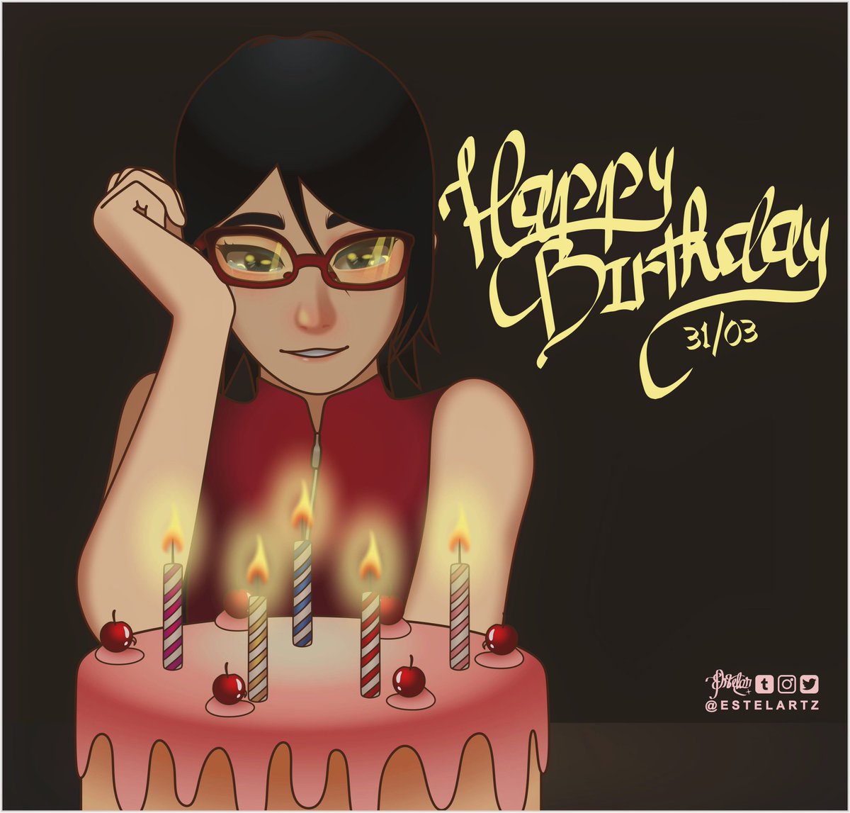 estelartz's tweet photo. amendoim fofinha!
#HappyBirthdaySarada https://t.co/2gEC7qvT15