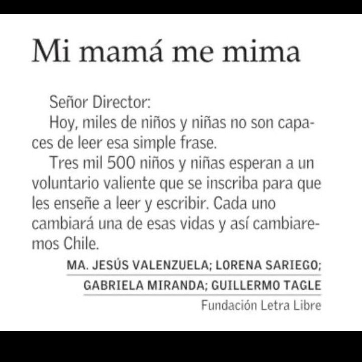 3.500 niños y niñas esperan un tutor, quieren leer igual que sus compañeros. 
Súmate a Letra Libre