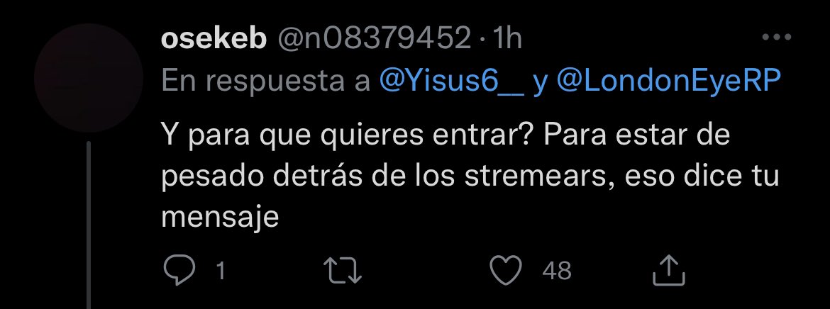 empiredn17's tweet photo. @Yisus6__ @LondonEyeRP Poner un tweet mostrando tu opinión y por poner la palabra “vacilando” haya estás respuestas: 
Sigo 🔽 https://t.co/7s8vh1znvv