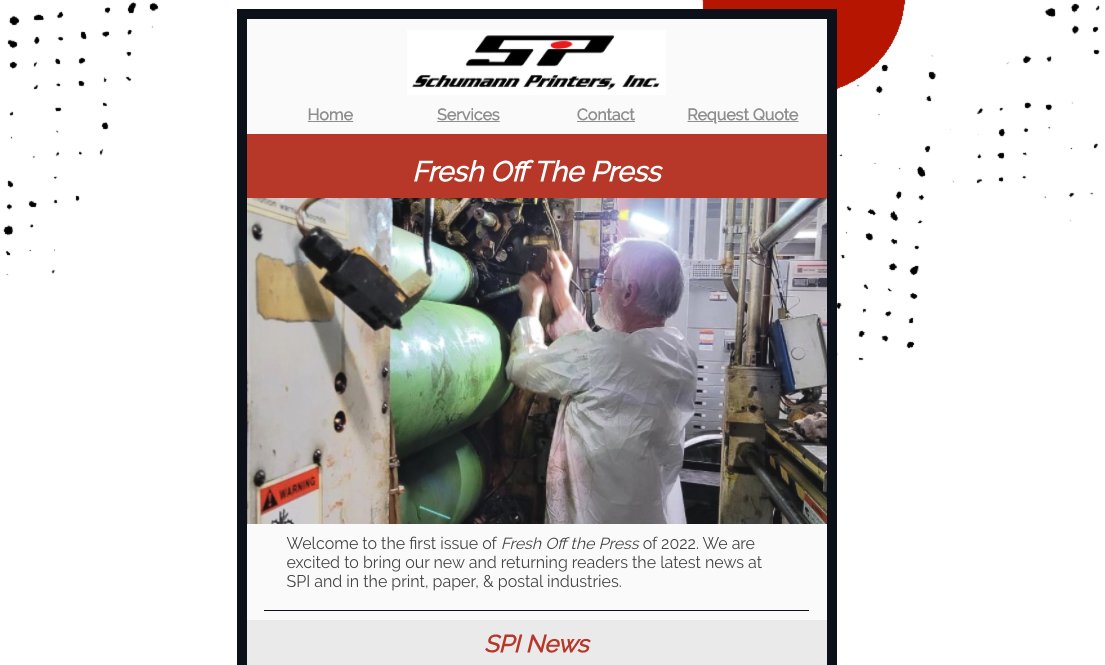 SchumannPrint's tweet photo. Check out the latest "Fresh Off The Press" newsletter! https://t.co/zfOjppMxBw https://t.co/l0Rci4hY21