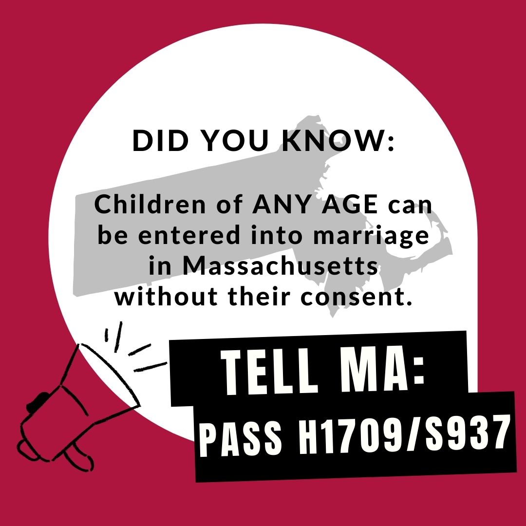 UnchainedAtLast's tweet photo. ๐จ๐จ#Massachusetts residents, tell your legislators that NOW is the time to pass #H1709/ #S937 to #EndChildMarriageMA! The deadline to move the bill out of committee is April 15! Then tell your friends & family to do the same -- it takes only a minute: https://t.co/zJbefYxyh2 https://t.co/1Af7FAq0gY