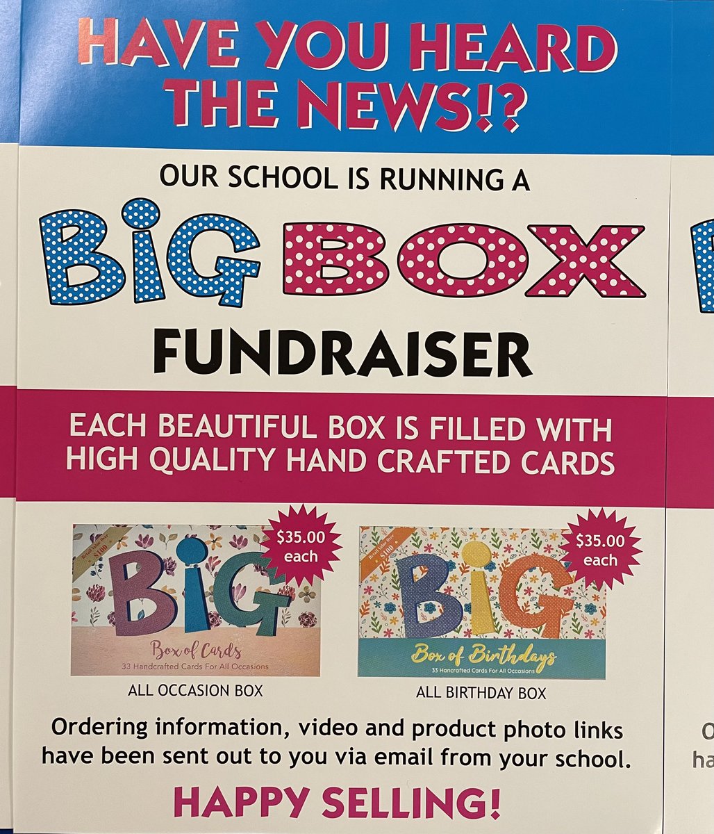 Our Catholic School Council is excited to announce the Big Box of Card fundraiser running from April 1 to 19th. <a href="/laurasawicky/">Laura Sawicky</a> <a href="/YCDSB/">York Catholic District School Board</a> <a href="/DomenicScuglia/">Domenic Scuglia -</a>