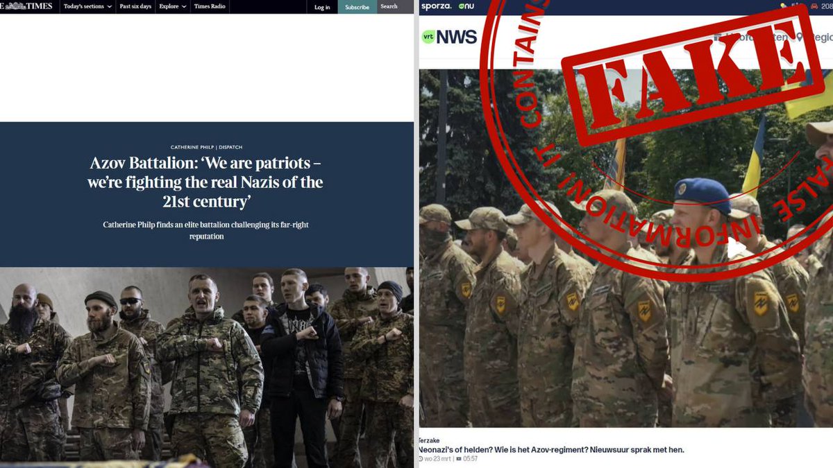 MID_RF's tweet image. ❗️ #АнтиФейк: Бойцы «Азова» представлены в западных СМИ «героями» и «истинными патриотами».

☝️ Отработка политического заказа оказывается важнее объективной журналистики и желания разобраться в реальной картине происходящего.

🔗 is.gd/4S5ZUo