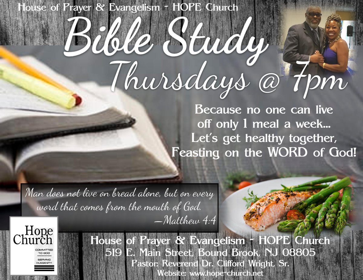 HOPEnBoundBrook's tweet photo. Don't forget... we have Praise &amp; Preaching Bible Study TONIGHT at 7pm. In-Person and via FB Live.... It's going to be amazing!!! https://t.co/p1TRTfiyIJ