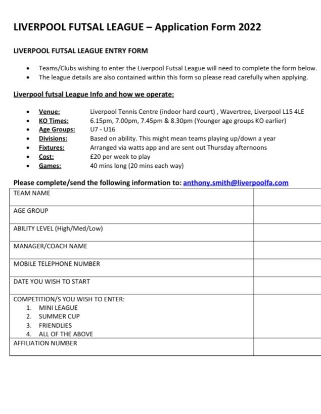 📨 APPLICATIONS OPEN 📨

📅 We are welcoming applications from new &amp; returning teams for our next cycle of fixtures on 29th April &amp; 10th June

⬇️ All information below but if you have any questions or queries then please feel free to get in touch 

🔌 RTs appreciated