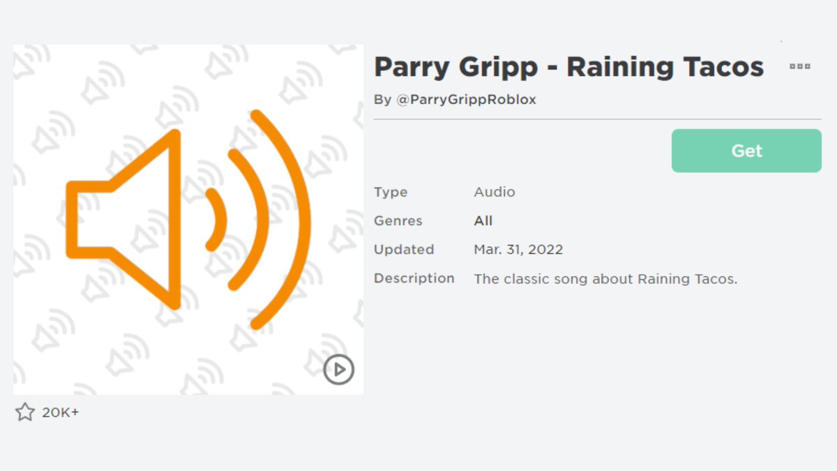 It's Raining Tacos Roblox ID Code (2023) Parry Gripp Song