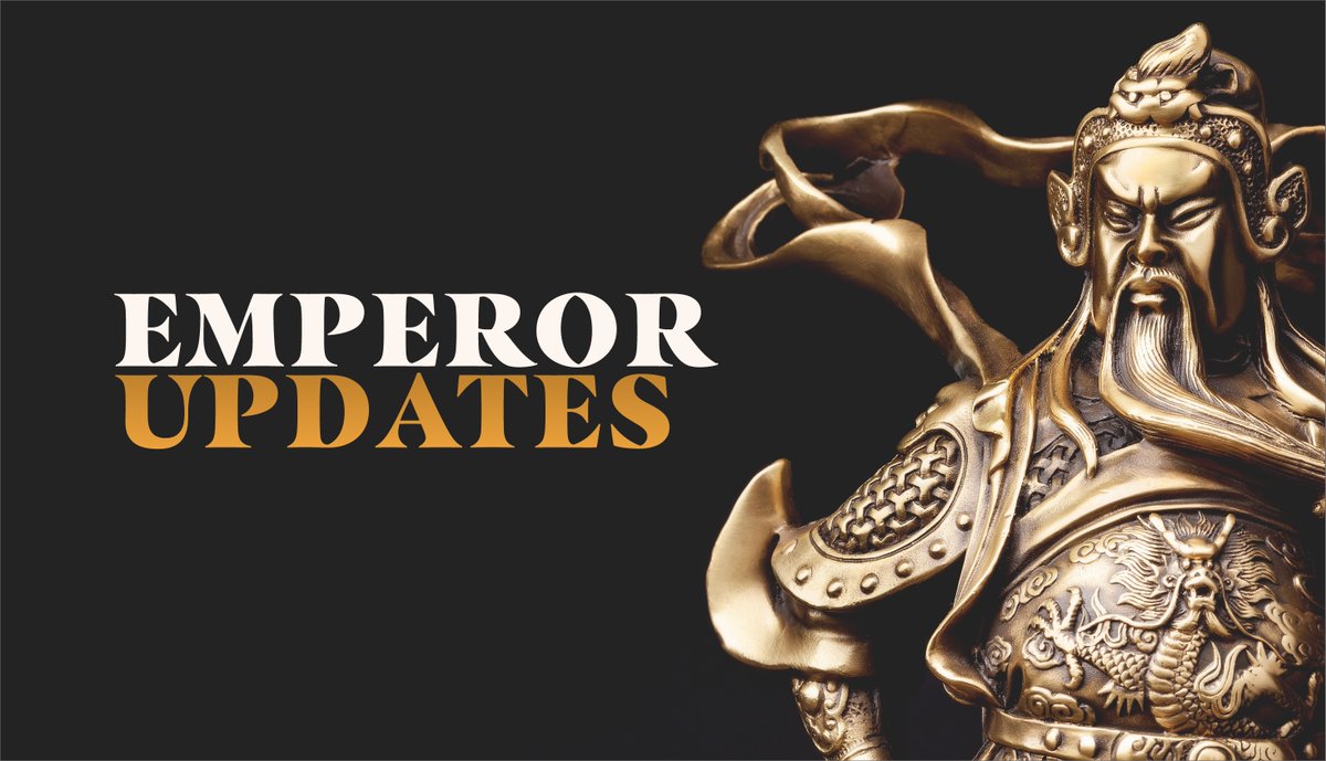 The Emperor Speaks!

- Signed a deal with <a href="/CryptoZin_/">CryptoZin</a>  to promote us.
- Signed a  deal with some notable TG/Twitter peeps including Penn, Pow and others
- Finalising a deal to create our launchpad (Name TBA)
- Onboarded a valuable consigliere
- Flooz sorted

#EDAO #EmperorsDAO