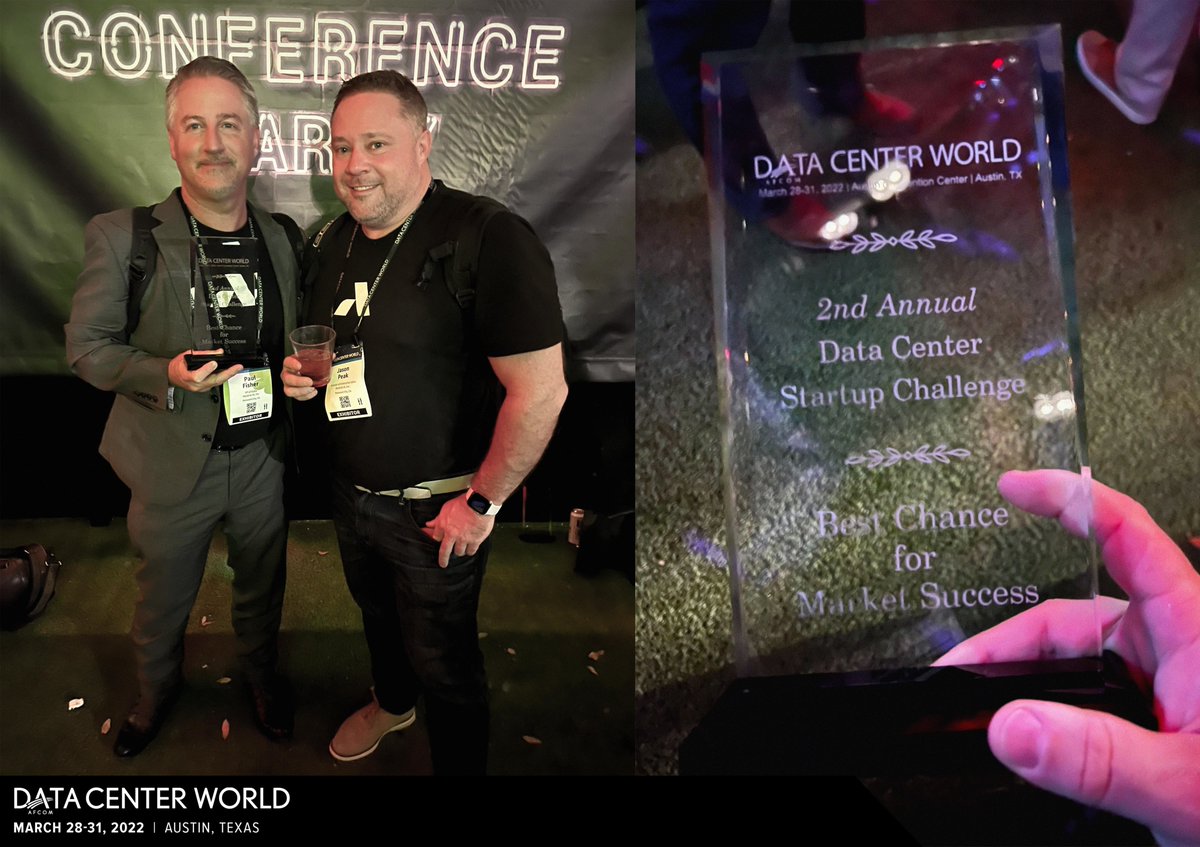 alcatrazai's tweet photo. We did it! Not only was this our first time attending the @DataCenterWorld conference in Austin, TX, we won the 2022 Data Startup Challenge. A huge congratulations to our entire team!
#datacenterworld2022 #startupchallenge #technology #TheRock #AlcatrazAI https://t.co/p8YflL1Pzw