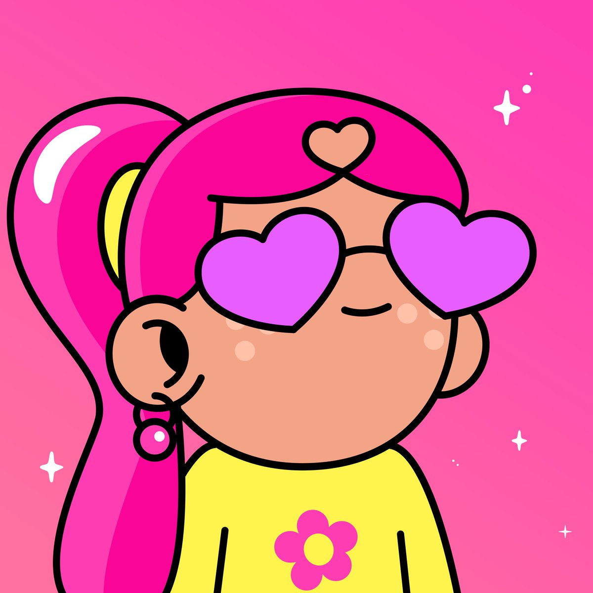 GM Everyone! This NFT represent my daughter that has alopecia. I wanted to create one that included her to help raise awareness. I let her pick all the colors/layers and then created a heart where she has hair loss ❤️ shes a 1/1