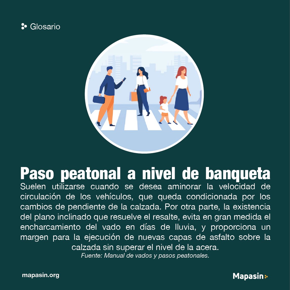 mapasin_sinaloa's tweet photo. #JuevesDeGlosario
🤓🚶♀🧑🦯 Recuerda: no se llaman "topes", se llaman pasos peatonales a nivel de banqueta.
#peatones #infraestructurapeatonal #elpeatonesprimero #AccesibilidadUniversal #movilidadurbana #Glosario #glosariomapasin #Mapasin https://t.co/fN8XC615P1