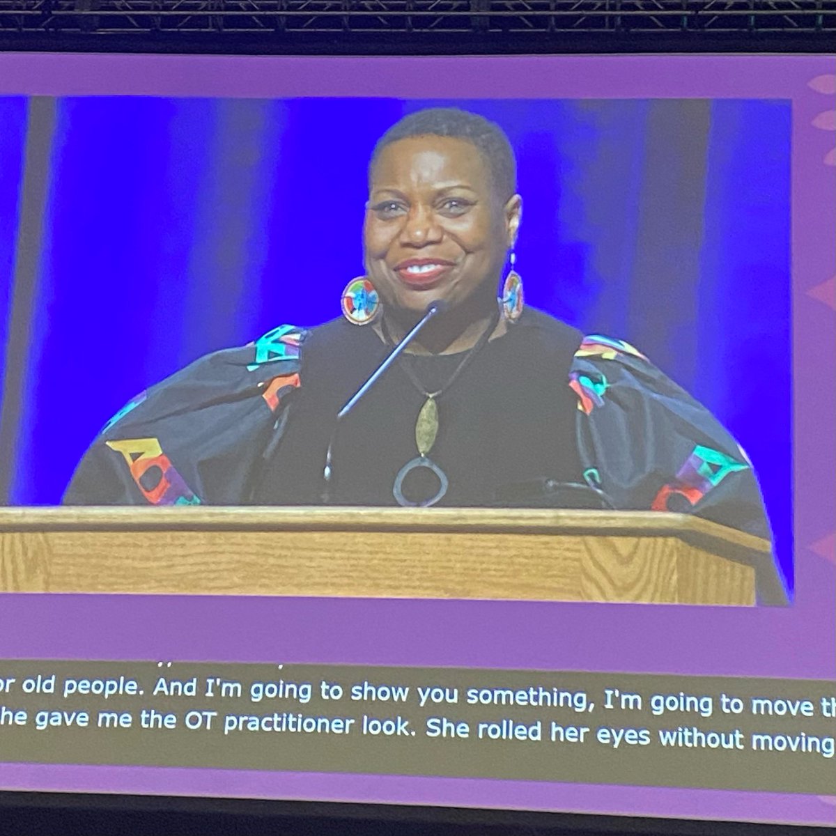Inspiring #keynote by @DrBerticeBerry at #aotainspire22 Love your #aotadress !
#rememberthegratitude 
#showup #neckwarmup #phantomdreadlock #movetoyourheart #impostersyndrome #youdeserveit #realdeal #laughter #aotainspire2022