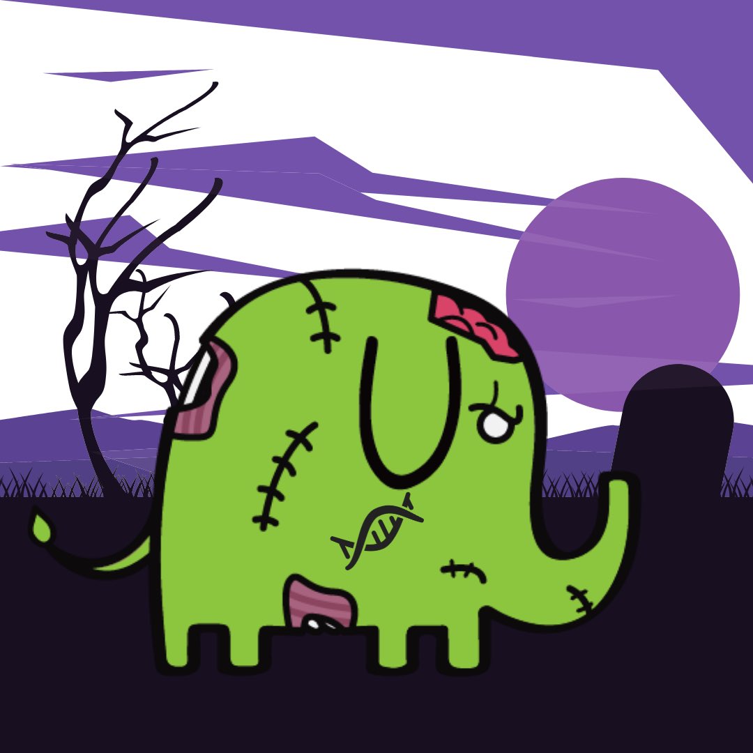Did you know that #elephants rarely get cancer thanks to a ‘zombie' gene?
Cancer-fighting gene called LIF6 died and rose again during elephants’ evolutionary history. That's why we created this unique #nft that we find among our collection of 9,999 elephilia.io