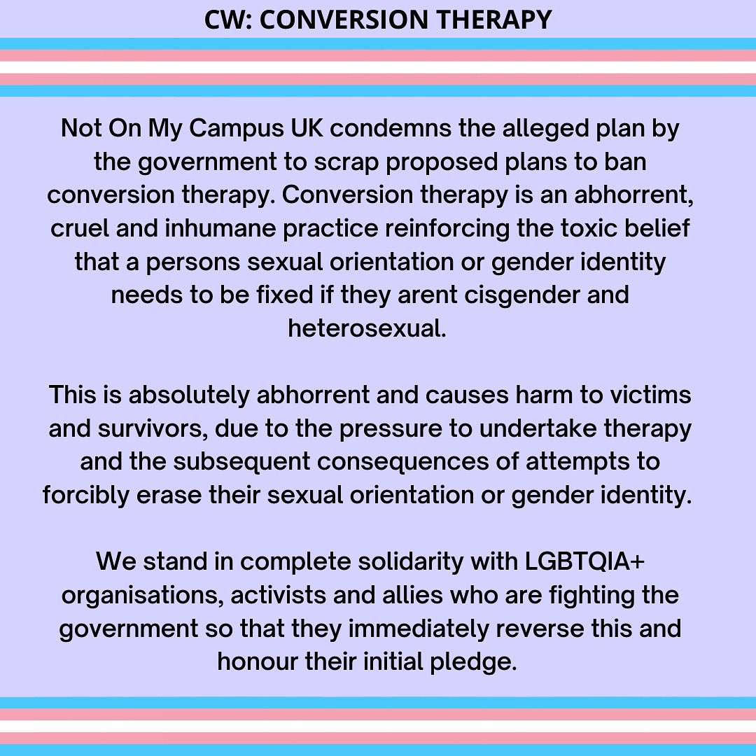 NotOnMyCampusUK's tweet image. CW: Conversion Therapy

#banconversiontherapy

itv.com/news/2022-03-3…