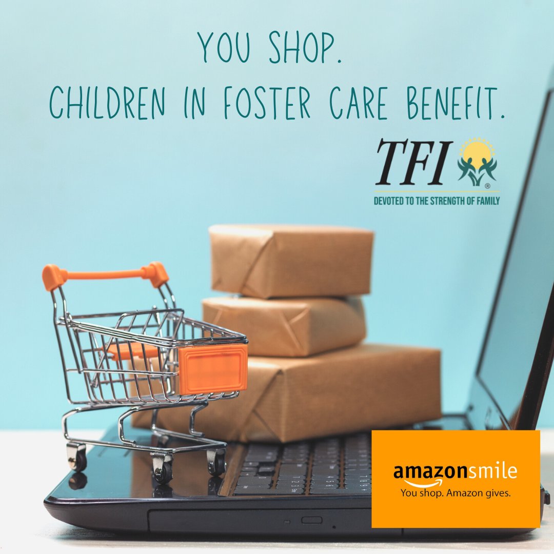 TFIKidsfund's tweet photo. AmazonSmile is a simple and automatic way for you to support TFI every time you shop, at no extra cost to you. For more information on how you can help visit https://t.co/SfJomQZVo3.  #AmazonSmile #SupportFosterCare https://t.co/wGftdTefIa
