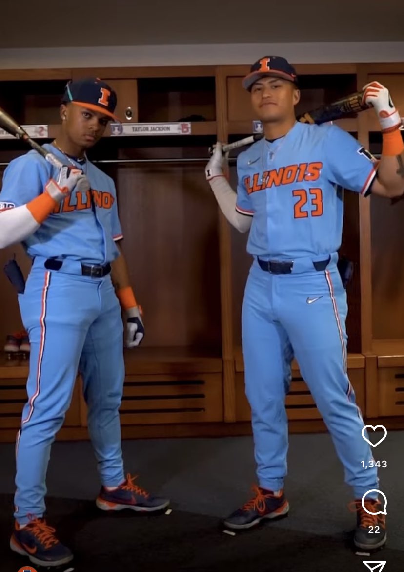carl on X: Rate these new Illinois baseball baby blue uniforms   / X