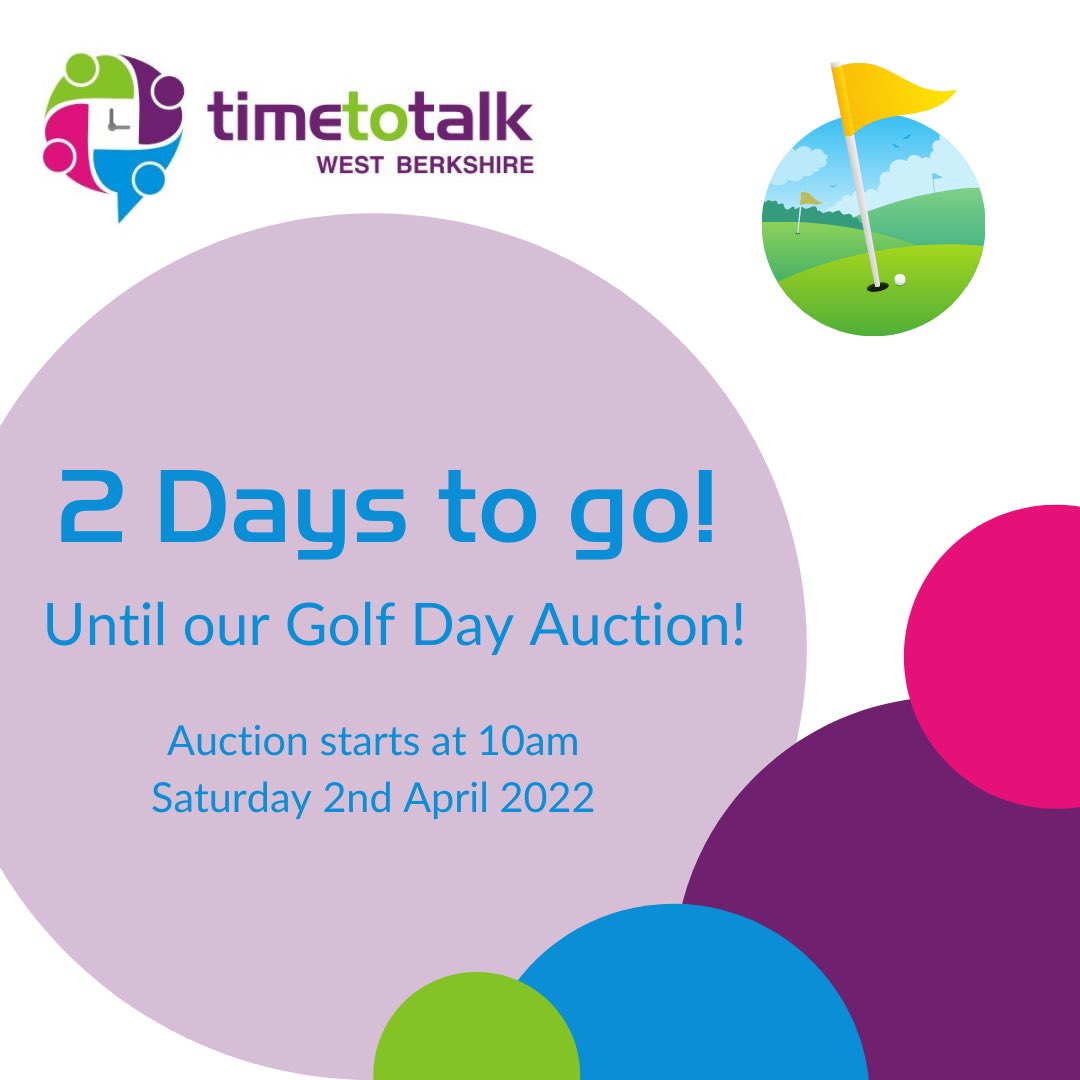 Just 2 days to go until our auction opens for bids! 

We have a wide range of lots in our auction which we can’t wait for you to see! 

Come back on Saturday to see it all. 

#charity #timetotalkwestberkshire #westberkshire #newbury #auction #countdown