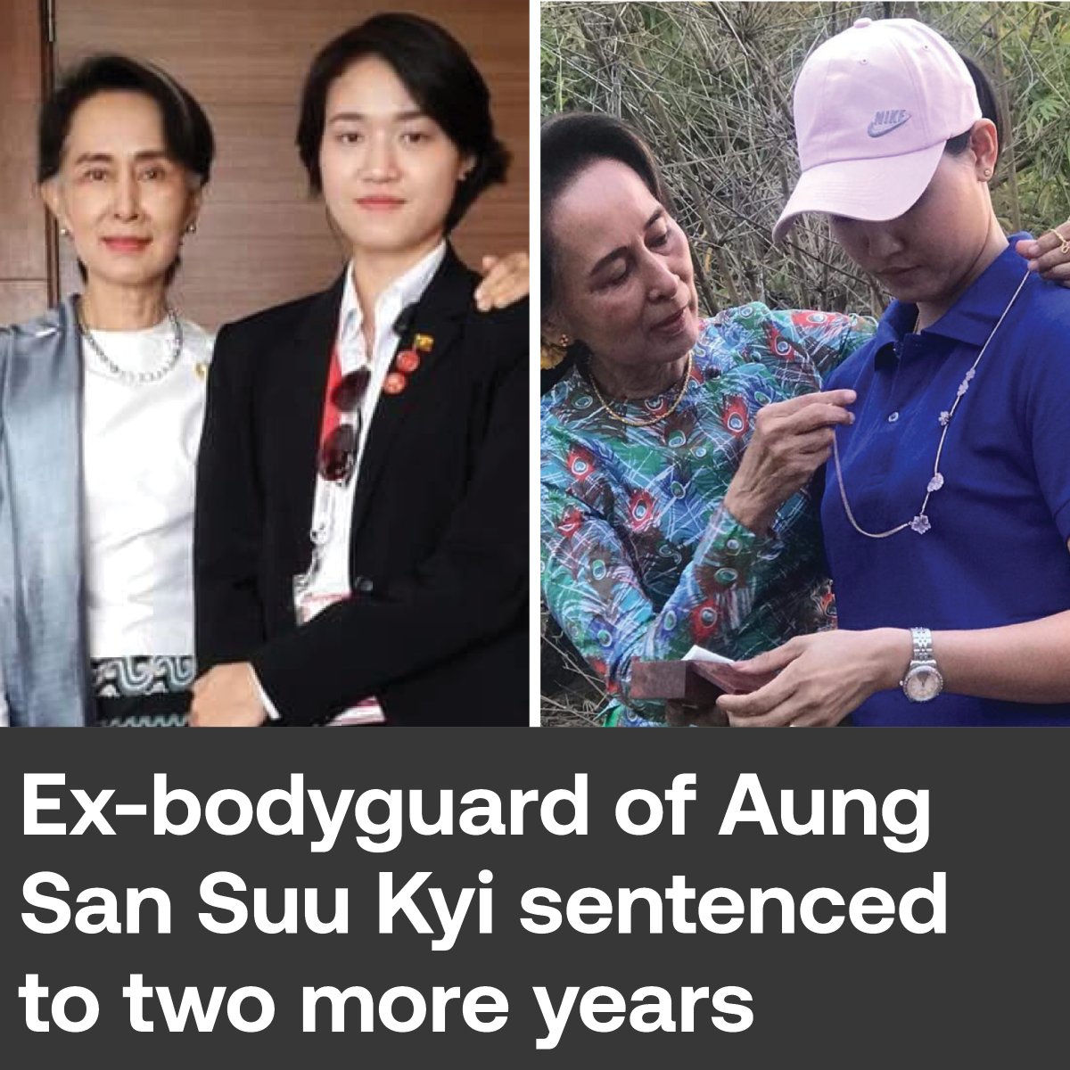 RadioFreeAsia's tweet photo. Cherry Htet, the former bodyguard of Myanmar’s ousted leader Aung San Suu Kyi, was sentenced to an additional 2 years in prison by the country’s ruling military junta on charges of “incitement,” adding to her 3 year sentence over social posts where she supported Aung San Suu Kyi https://t.co/HUW8rDFJVb