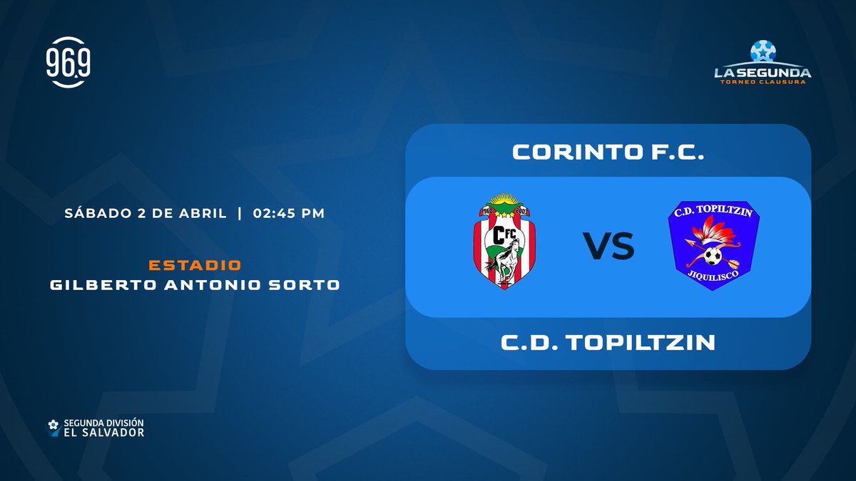 rsv969's tweet photo. #CorintoFC 🆚 #CDTopiltzín
Este sábado por la señal del 96.9 FM 📻y Canal 10 📺 podrás disfrutar de la emoción de la liga más competitiva de El Salvador, con este gran encuentro. ⚽🏆
Radio El Salvador | 96.9 FM
TuneIn https://t.co/1PoNlN09DH
WhatsApp: 7915-3310 https://t.co/TLswzP22Vq