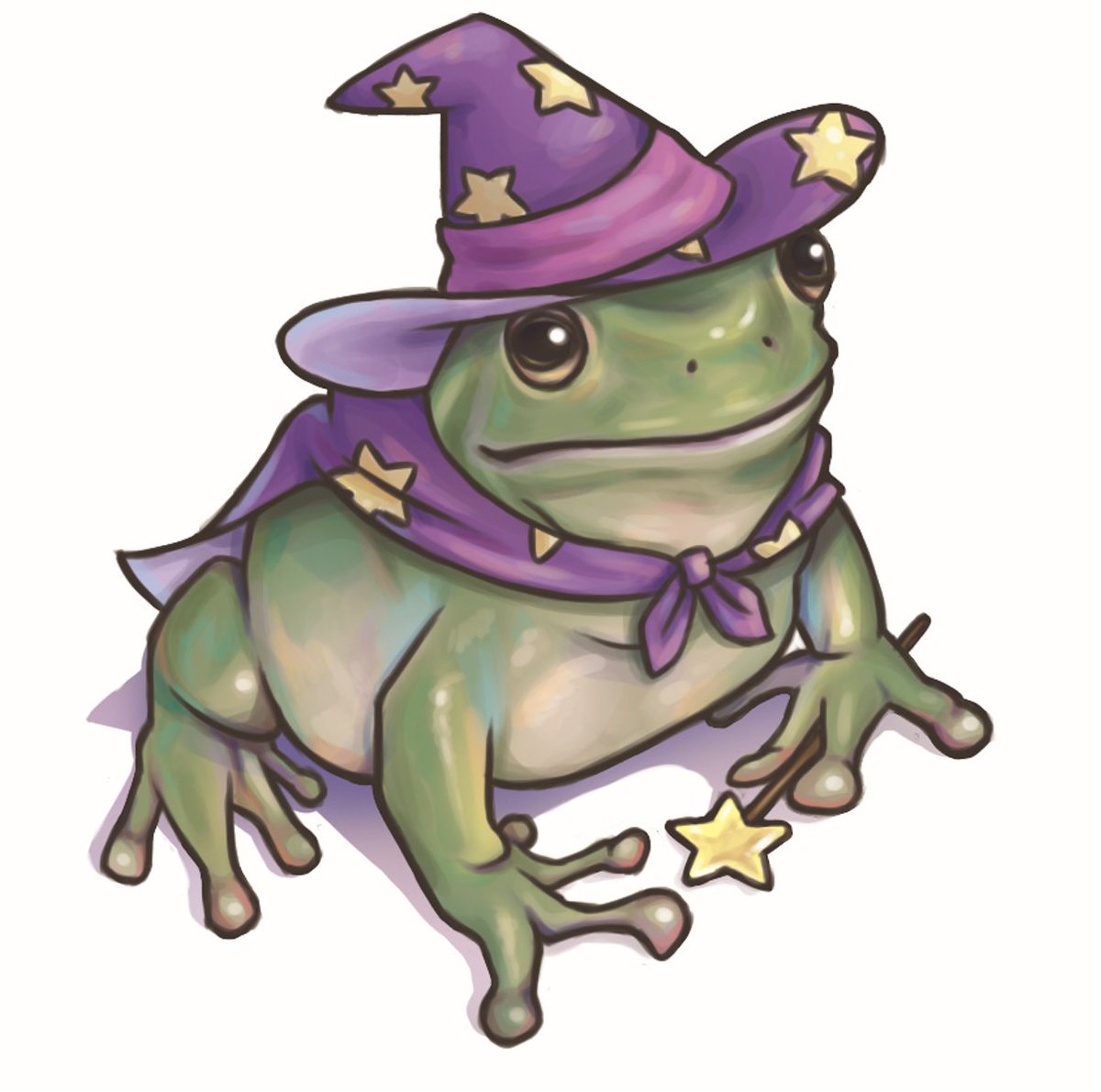 vnkailun's tweet photo. Making art again after escaping the MQP basement! Got some froggies and stuff on the way⭐️
#frog #wizardfrog #digitalart https://t.co/htH2gHWveq