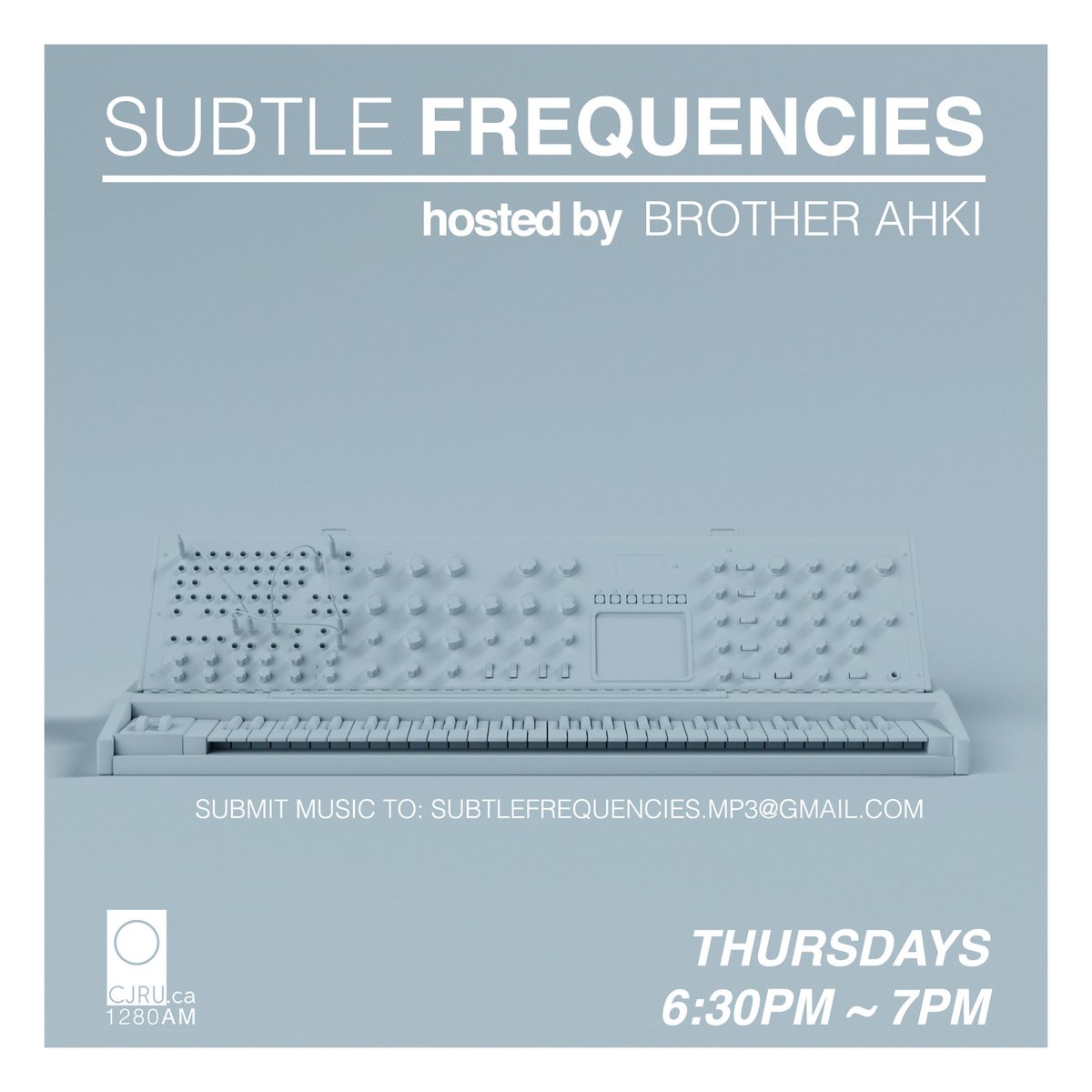 Episode 3 of Subtle Frequencies hosted by @brotherahki airs tonight on cjru.ca/player

1280AM on your radio dial 📻

We'll be going from Gospel to Drum &amp; Bass. Get ready 👀

Previous episodes are here •  m.soundcloud.com/subtle-frequen…