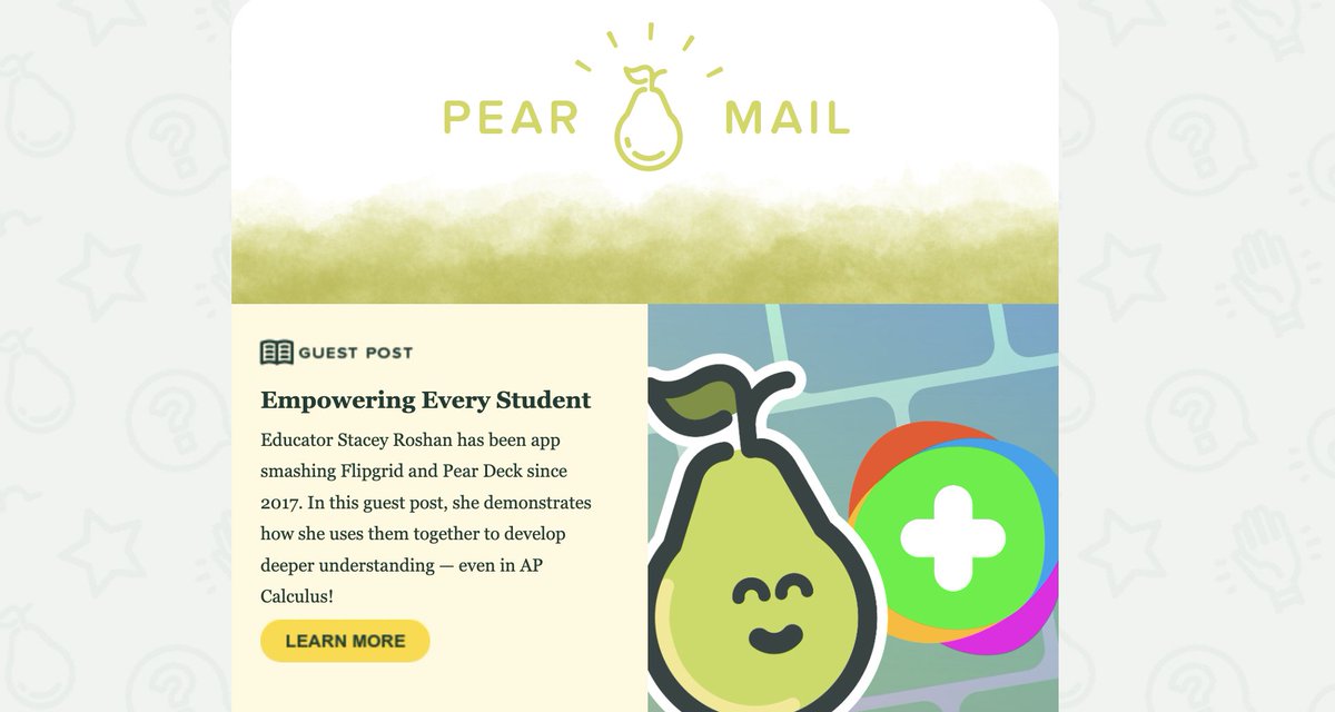 buddyxo's tweet photo. I lucked out & got to write this special post announcing a partnership b/t @PearDeck & @Flipgrid! See how I've used this #appsmash in Calc for student discovery & how these #edtech companies have come together to make creation easier & better #PerfectPear
https://t.co/eWkJCLsUgW https://t.co/y7MUgEPXwJ