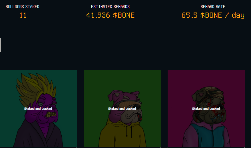 theirishplug's tweet photo. Today 7 of my @bbsolana Bulldog Billionaires came out of the 7Day lock. 
In this time they earned me 245 $BONE which currently trades at $4. Equating to $980! 

For just 7 days of staking! Name another project that rewards like this. Bestteam, can't wait for our future on Opensea https://t.co/BwEgZrBaTI