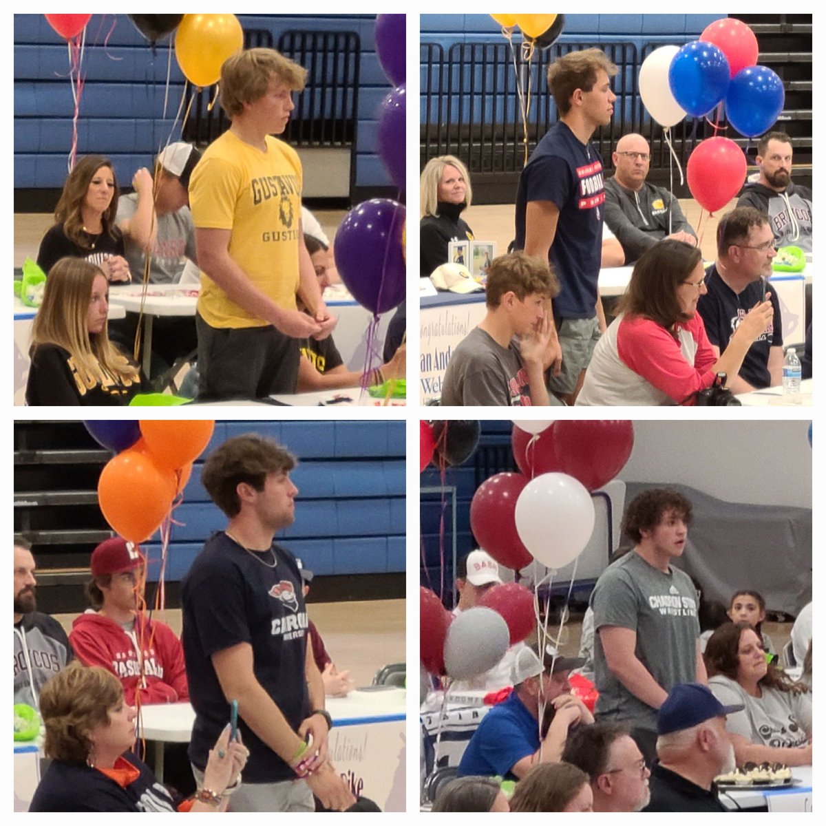 @BroomfieldEagl1 Football had 4 sign today, 3 football, 1 wrestling!
Great players - Great Men!! Congrats men! Proud of you all!!
#EagleDNA
#ThePlace2B

<a href="/tristan_caudill/">Tristan Caudill</a>
@JoshDunn2022
<a href="/BodeHogan/">Bode Hogan</a>
<a href="/MorgenWatt/">Morgen Watt</a>