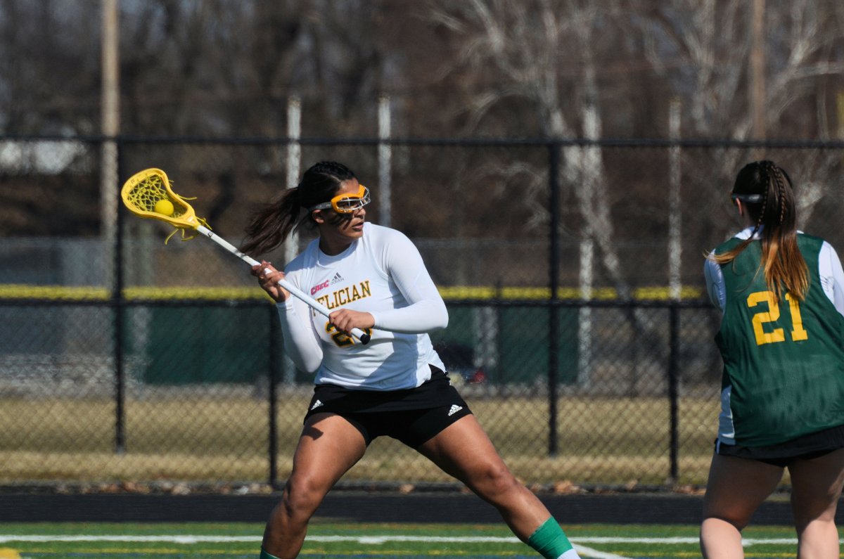 School records broken by <a href="/FelicianLax/">Felician Womens Lax</a> on Wed:

Team - goals (16), shots (41), draw controls (26)

Tala Marzooq  (pictured) - DCs in game (13), season (44) and career (53).

@JaneaKelty - assists (5) and shots (15) in a game. Assists (12), points (24) and shots (47) in a season.