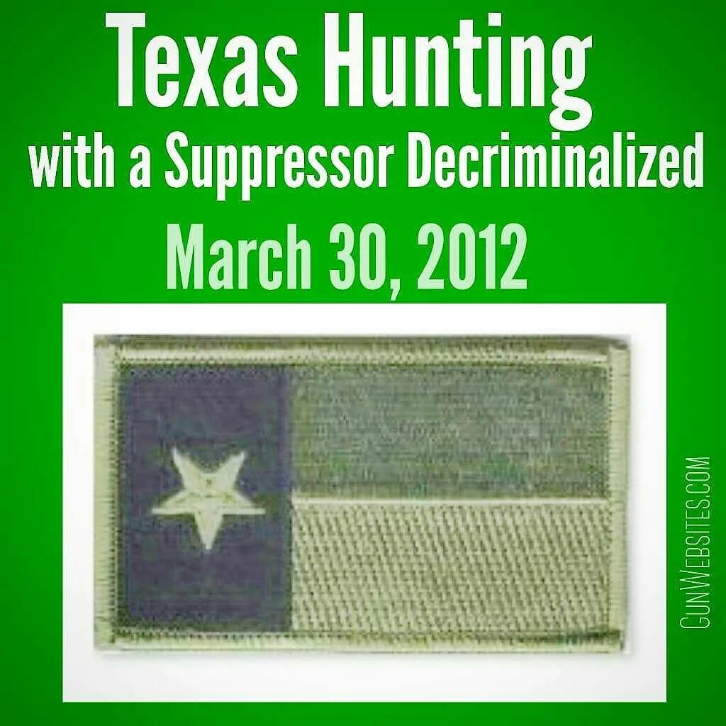GunWebsites's tweet photo. Texas Hunting with a Suppressor decriminalized in 2012
Texas lifted restrictions on suppressors for hunting
March 30, 2012
Texas becomes the 26th state to decriminalize hunting with a suppressor
#2AHistory
#2AHistoryProject
#GunHistory
#FirearmsHist… https://t.co/dutQAtq8Fo https://t.co/Tmt6HmyRCU
