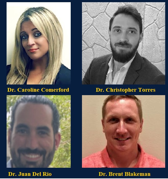 FIUDeptCCJ's tweet photo. The @FIUDeptCCJ is trilled to introduce 4 new Criminology PhDs to the academy, each of whom successfully defended their dissertation within the past week! Congratulations to Dr. Caroline Comerford, Dr. Chris Torres, Dr. Juan Del Rio, and Dr. Brent Blakeman! @CETTMM @comerford_v https://t.co/uljrORrGlH