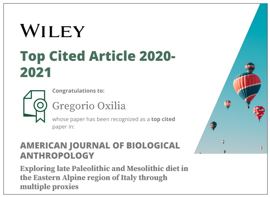 OxiliaG's tweet image. Good news: Our paper "Exploring late Paleolithic and Mesolithic diet in the Eastern Alpine region of Italy through multiple proxies" onlinelibrary.wiley.com/doi/full/10.10…
...is a top cited article!! #TopCitedArticle
