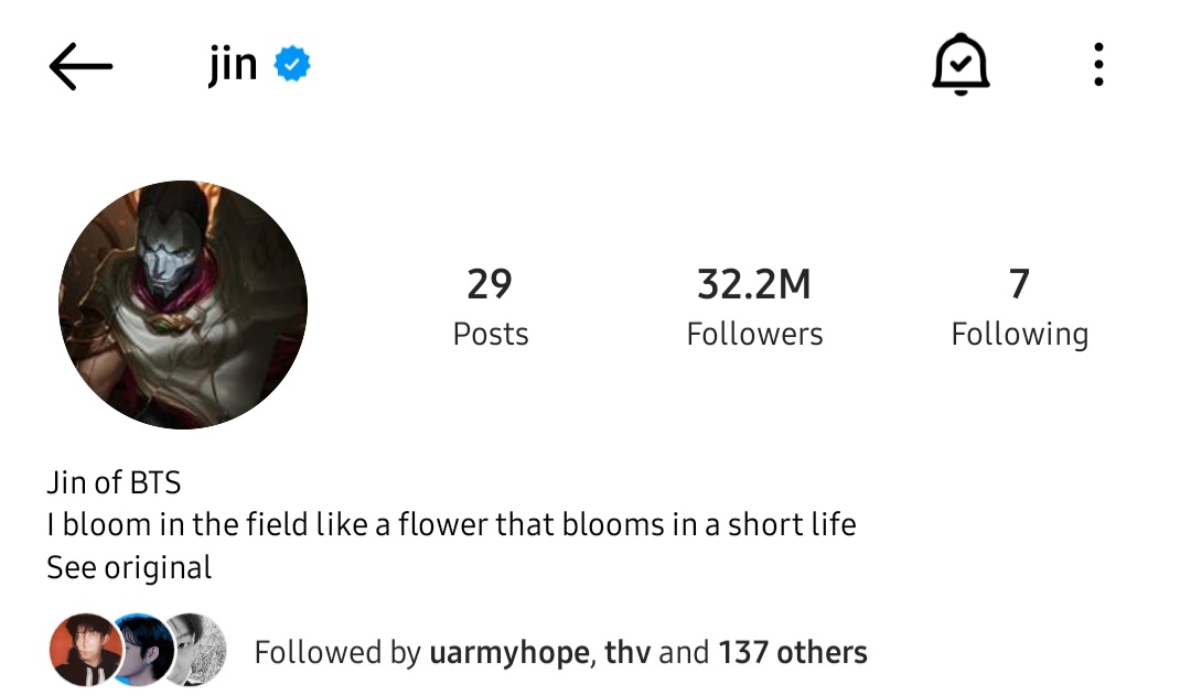 ilovemykishe's tweet photo. Jinnnnnnn!!!! HAHAHAHAHAHA I'm glad you're having fun! π€£π€£π€£ #BTS #BTSARMY #JIN #IGPROFILE https://t.co/IqzvoTexC2