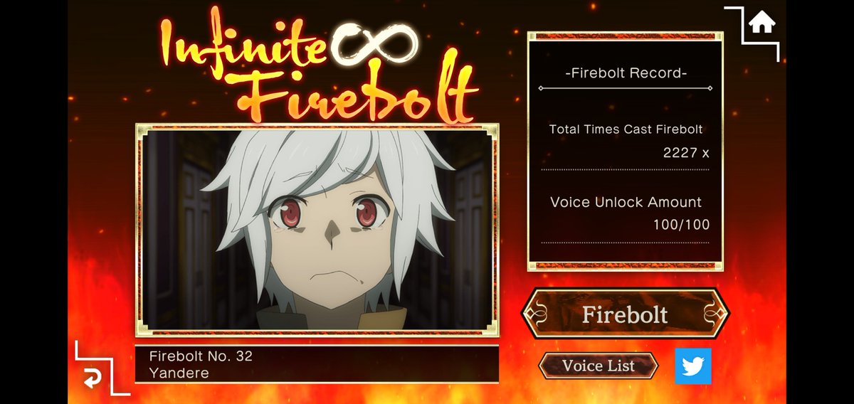 brainblast6000's tweet image. You&apos;ve cast Firebolt 2227 times! Let&apos;s Firebolt together!
#infinitefirebolt #danmemo