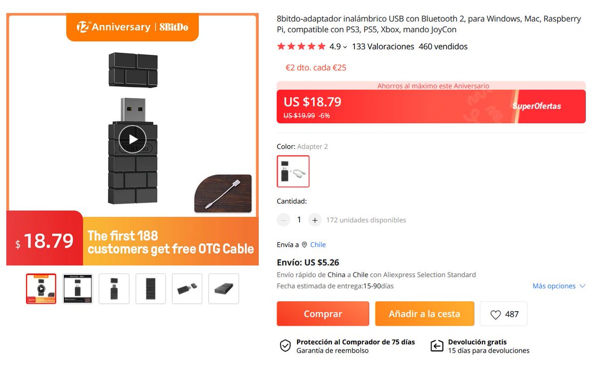 DescuentosRata's tweet image. 🎮 Si tienen un control de play o xbox y quieren usarlo para jugar en la Switch, notarán que no se puede. Este adaptador USB de 8Bitdo cubre eso, así no compran otro control y pueden usar el que ya tienen.

Está a $18.79 en el Aniversario de Aliexpress.
➡ descuentosrata.com/oferta/4025/8b…