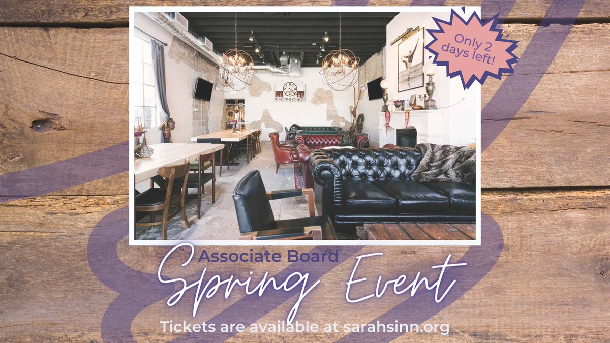 sarahs_inn's tweet photo. Only 2 days left! 📆 Buy your tickets for the Sarah's Inn #AssociateBoard Spring Event!.
Tickets are available at: https://t.co/CJtU0Cc7nR
📷 by Park and Field
#sarahs_inn #togetherstrong #domesticviolence #relationshipviolence #domesticabuse #support #donate #give https://t.co/szmWYfqHlo