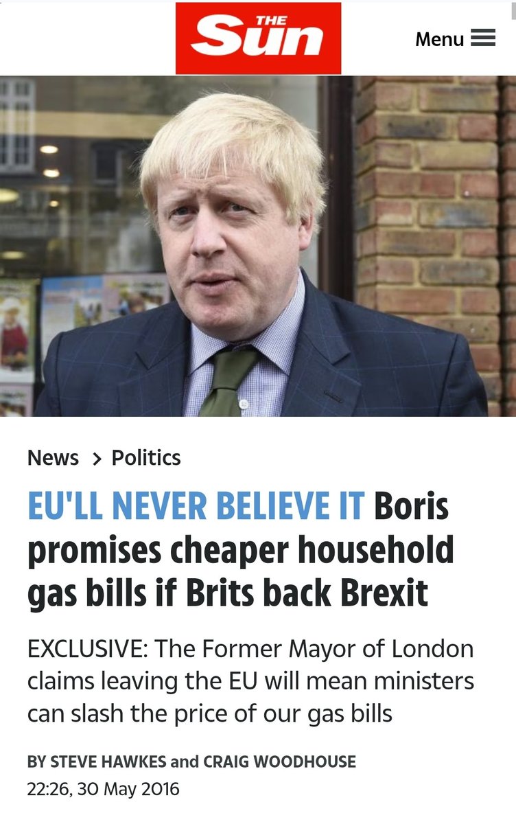 From tomorrow gas bills will increase by about 54% Typical cost of a household’s energy bills will rise by about £700 a year.

Here's what Boris Johnson promised you in The Sun in 2016 #bbcqt #ProjectHere