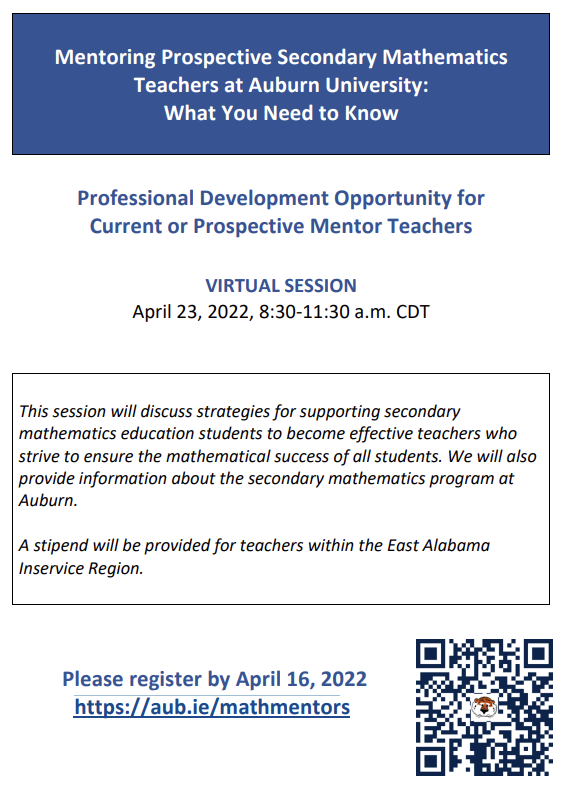 Want to be a part of the DREAM-Math project as a mentor teacher? Join us for a virtual session to learn more! aub.ie/mathmentors