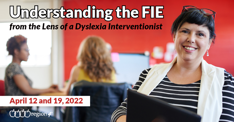 R4Dyslexia's tweet photo. Understanding the FIE from the Lens of a #Dyslexia Interventionist
April 12

This virtual training will include practical examples of Full and Individual Evaluations (FIE) and case studies of students identified with a reading disability.

Full details: https://t.co/E1s8VtyYPd https://t.co/QpDkOo6D2C