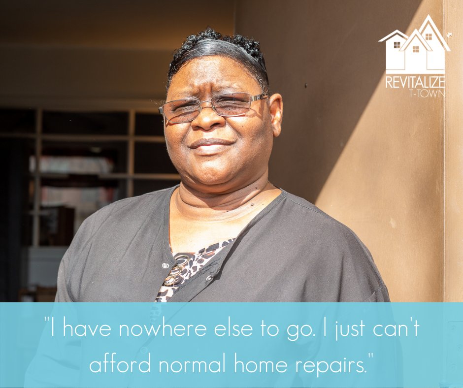 RevitalizeTTown's tweet photo. Ms. Emily has worked for over 40 years and has been a full-time caregiver for her mother for over 30. While she has attempted to maintain her home in that time, minor repairs have become major repairs and over budget.

#tulsa #oklahomanonprofit #energy #safety #homeowner #home https://t.co/HqrzxmaXGn
